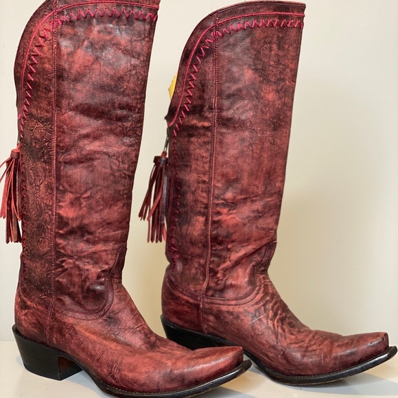 Lucchese Shoes - Lucchese Fringe Zip Boot size 8 1/2